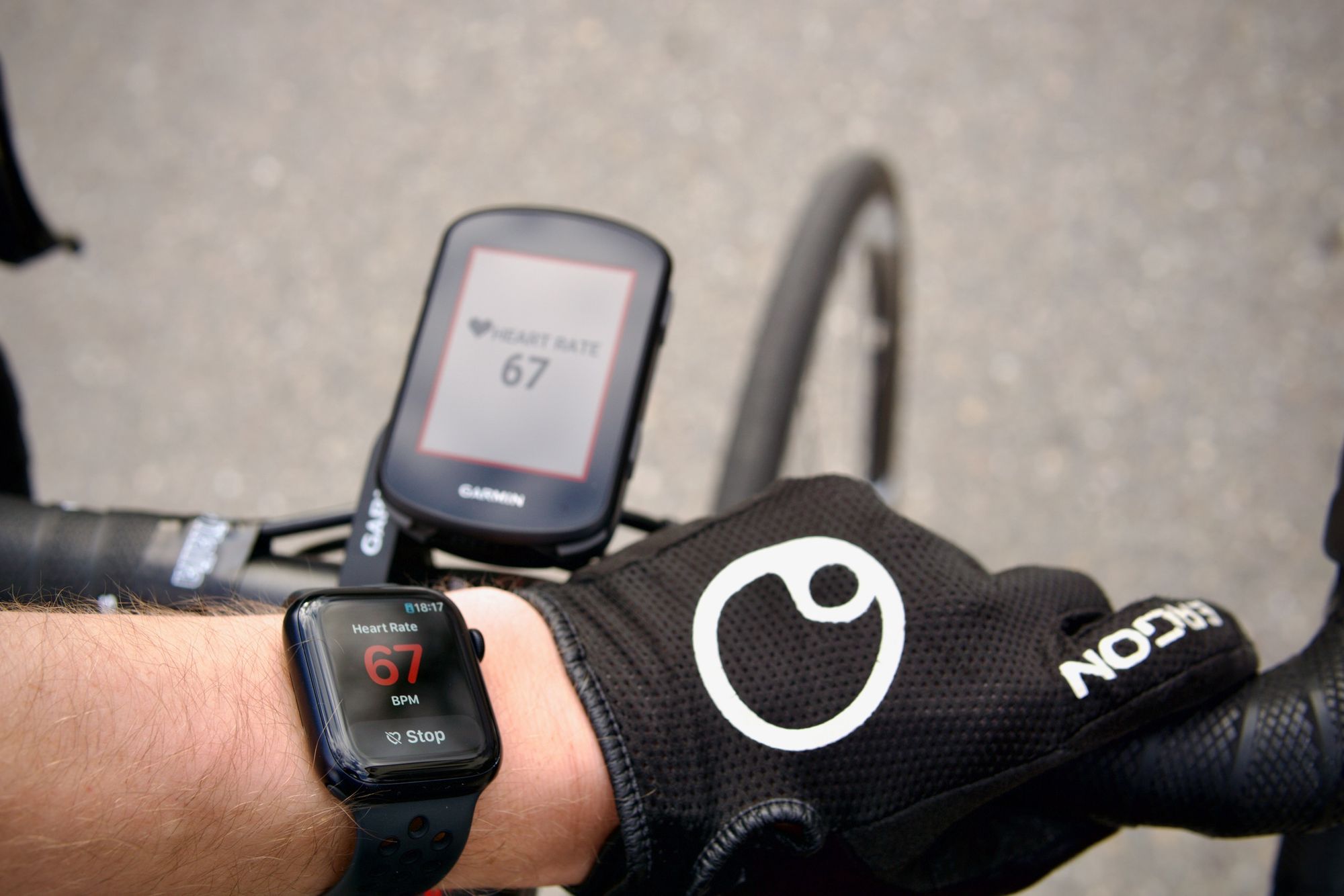 Using the HRM Heart Rate Monitor app to connect Apple Watch heart rate to Garmin Edge 540