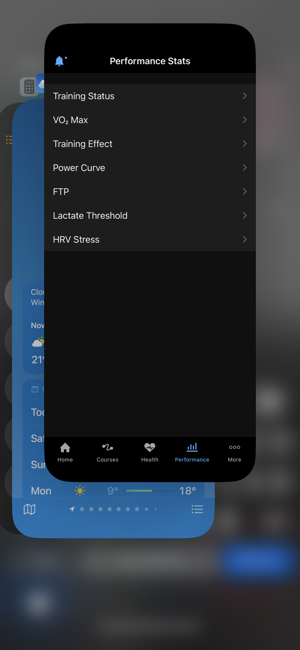 Terminate Garmin Connect app by swiping up