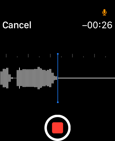 Recording a voice message on Apple Watch with Lyd